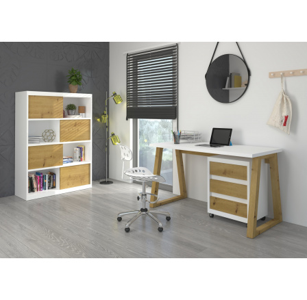 Psací stůl s kontejnerem IWO I Artisan+White