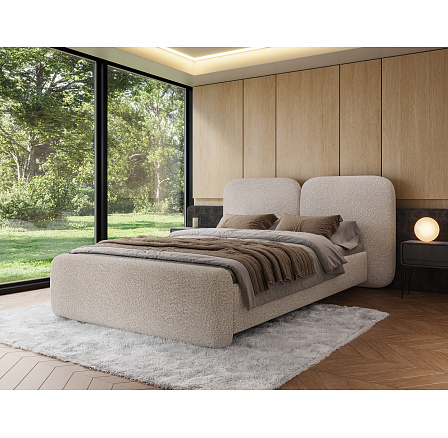 Bed Ollival 180x200 with metal frame and storage box, beige bouclé Royal 18 1 Bed Ollival 180x200 with metal frame and storage box, beige bouclé Royal 18 1