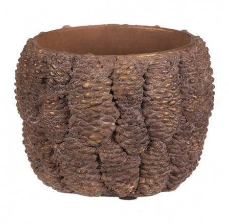 Obal betonový - vzor šišek, vel. S, hnědo-zlatý Obal betonový - vzor šišek, vel. S, hnědo-zlatý