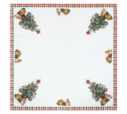Ubrus - vánoční stromky, 100 % polyester, 80 x 80 cm