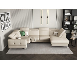 Rohová sedací souprava MALIBU MAX II , relax 180x350x182 cm přírodní kůže - přírodní kůže - volitelná barva, Levá strana
