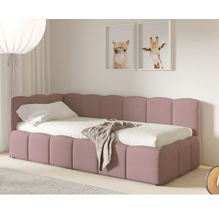 Postel TUNIS 200 x 120, nízký bok, Velutto 14, Levá Postel TUNIS 200 x 120, nízký bok, Velutto 14, Levá