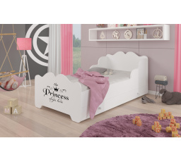 Postel s matrací a zásuvkou XIMENA PRINCESS BLACK 160x80 Bílá