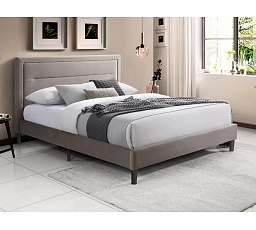 Postel MALAGA VELVET, 140x200 cm, Tmavě bežový Bluvel 40/Černá