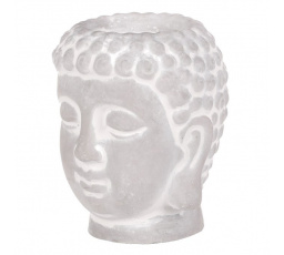 Buddha - betonová hlava, svícen, barva šedá