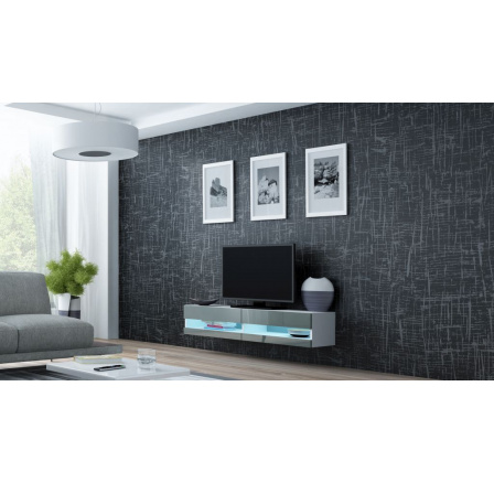 TV komoda VIGO NEW 140, bílá / šedý lesk TV komoda VIGO NEW 140, bílá / šedý lesk