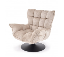 Otočné a houpací křeslo HAGEN, Béžová/Černá