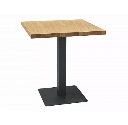 Jídelní stůl PURO, přírodní dýha, dub/černý