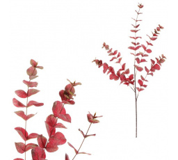 Eukalyptus - umělá větev, velké listy, 110 cm, červený