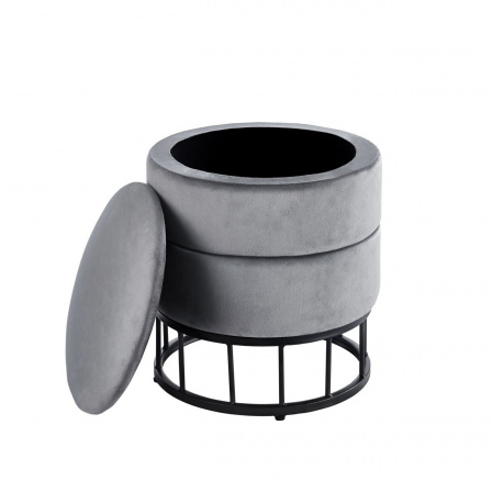 Taburet velvet šedá P3-FXJG B Taburet velvet šedá P3-FXJG B