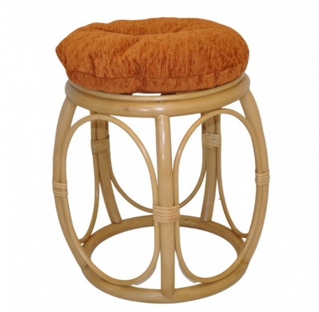 Ratanová taburetka široká medová polstr matylda světle hnědý