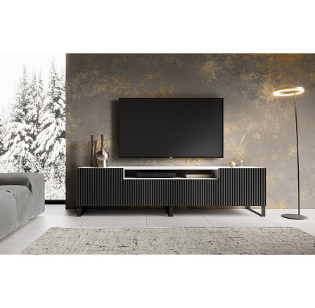 TV skříňka NOEMI Stojící Černá+Bílá