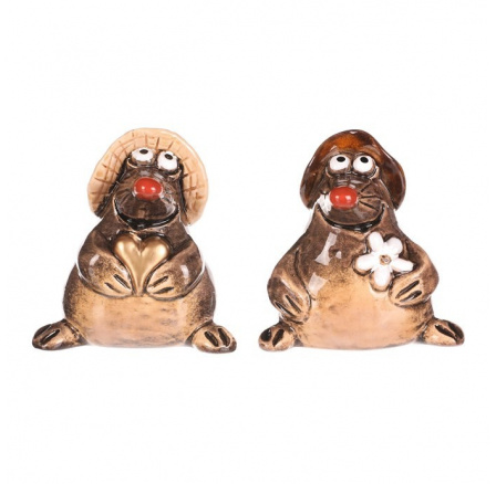 Krtek - keramická figurka, mix 2 druhů, cena za 1 ks