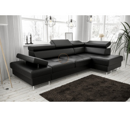 Rohová sedací souprava GALAXY MINI 170x280 - černá eko kůže, pravá