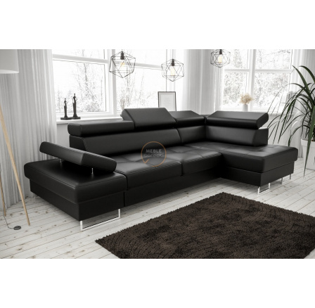 Rohová sedací souprava GALAXY MINI 170x280 - černá eko kůže, pravá Rohová sedací souprava GALAXY MINI 170x280 - černá eko kůže, pravá