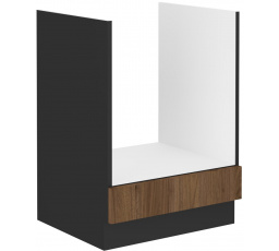 Dolní skřínka MONZA - 60 D GAZ BB, Černá mat/Ořech