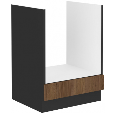 Dolní skřínka MONZA - 60 D GAZ BB, Černá mat/Ořech