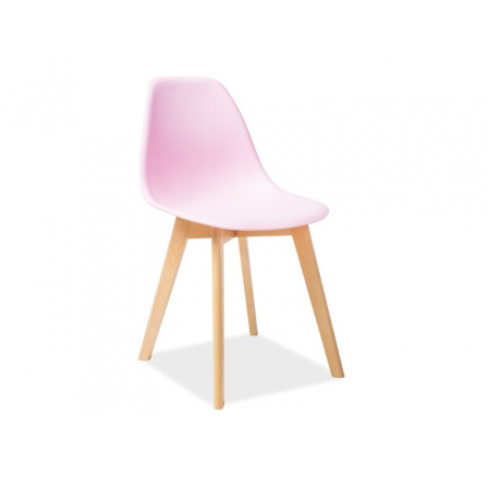 Jídelní židle MORIS, růžová/buk