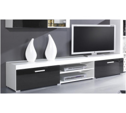 Tv komoda SAMBA REG8, bílá/černý lesk