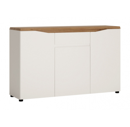 MALAGOS (MALAGA) MAGK03 - KOMODA bílá lesk / dub grandson (W)  (K150-Z)