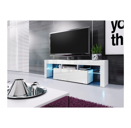 Komoda RTV Vera 138 cm - Bílý lesk