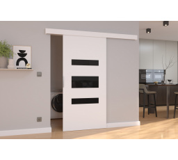Posuvné dveře na stěnu DESIO 76 White+Black Lacobel