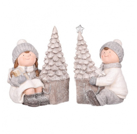 Děti se stromkem - magnesium, LED osvětl., mix 2 druhů, cena za 1 ks