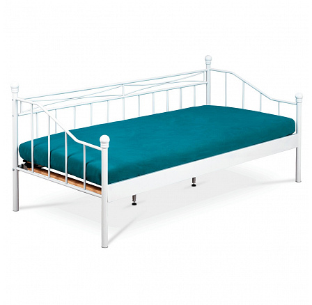 Jednolůžková postel 208x98cm, kov, bílá, BED-1905 WT