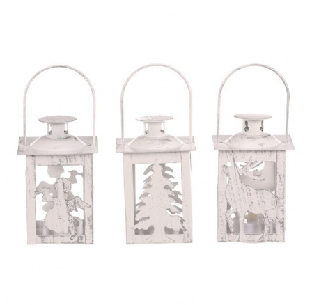 Lucerna mini - kov, mix 3 druhů, LED svíčka, bílá, cena za 1 ks Lucerna mini - kov, mix 3 druhů, LED svíčka, bílá, cena za 1 ks