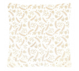 Polštář sametový s výplní - zlatý vánoční vzor, 100% polyester, 45 x 45 cm