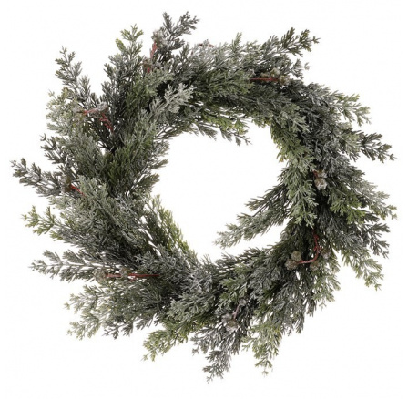 Věnec umělý - pr. 59 cm, túje se šiškami, zelený Věnec umělý - pr. 59 cm, túje se šiškami, zelený