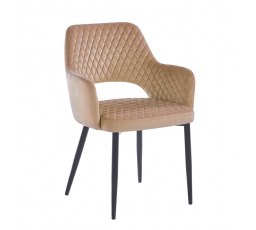 Židle velvet (cappuccino) - černý rám K3-FX (B)