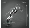 Dvojitý držák na monitory 49 palců, bílo-černý X-Arm Dual RGB