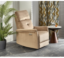 Polohovací křeslo SEMIR s USB, Béžová