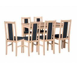Jídelní set MILÉNIUM 1, stůl + 6 židlí, dub sonoma