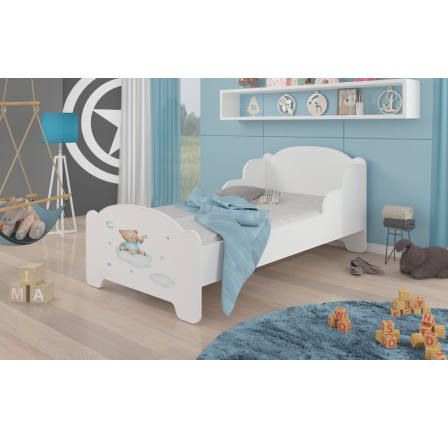 Postel s matrací AMADIS TEDDY BEAR AND CLOUD 160x80 Bílá