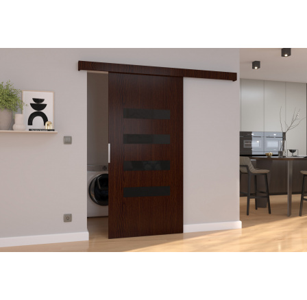 Posuvné dveře na stěnu FORLI 106 Wenge+Black Lacobel