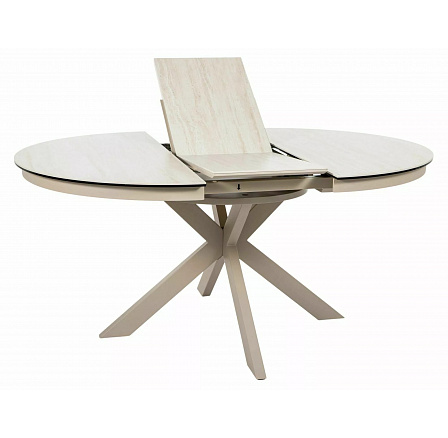 STŮL PORTO CERAMIC BÉŽOVÝ TRAVERTIN / KAŠMÍR 120(160)X120