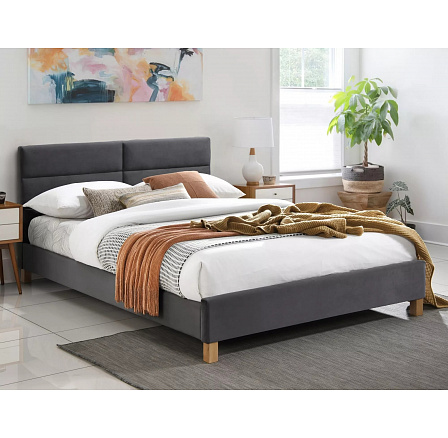 Postel SIERRA Velvet, 140x200 cm, šedý Aksamit 150 Postel SIERRA Velvet, 140x200 cm, šedý Aksamit 150