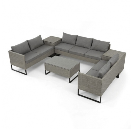 Zahradní sestava, polyratan, šedá, AZS-A1915 GREY