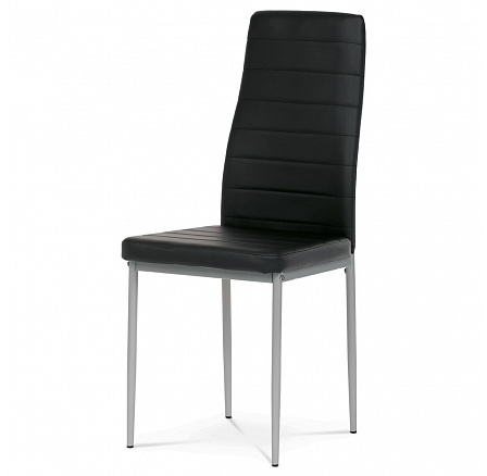 Jídelní židle, černá, ekokůže, DCL-377 BK