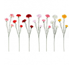 Karafiát mini - umělý řezaný, 3 květy, mix 7 barev, cena za 1 ks