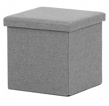 Taburet s úložným prostorem, šedá, látka, TAB-461 GREY2 Taburet s úložným prostorem, šedá, látka, TAB-461 GREY2