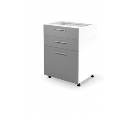 VENTO D3S-60/82 spodní skříňka se zásuvkami, čelní strana s mechanismem Hettich: světle šedá (1ks=1ks)
