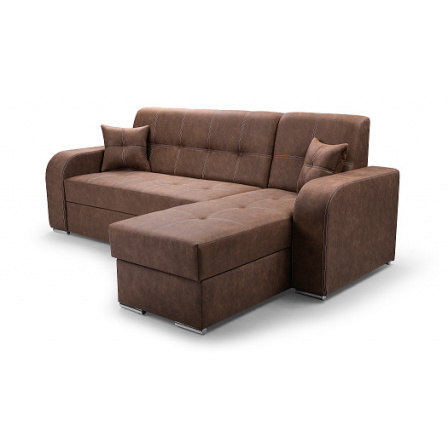 Rohová sedací souprava MARAJO - Pravá (MISOL) látka hnědá Yuma 38 (IZ) (K250-Z)