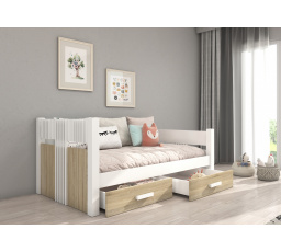 Postel s matrací BIBI 180x80 Bílá+Sonoma