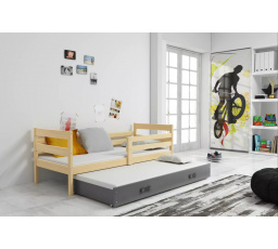 Dětská postel ERYK s přistýlkou 90x200 cm, bez matrací, Přírodní/Grafit
