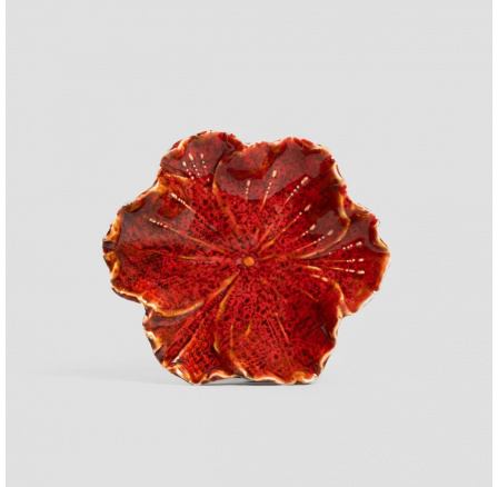 Dekorativní tác EDME keramický červený 13x11.5x3 cm 737732