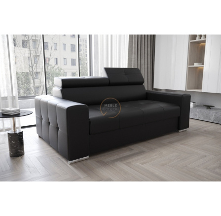 Sofa MARGO II 195 cm - přírodní kůže - černá kůže Sofa MARGO II 195 cm - přírodní kůže - černá kůže