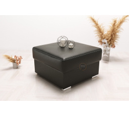 Taburet s úložným prostorem 70×70 - černá eko kůže